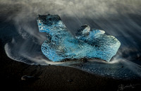 Melting Ice on a Black Sand Beach, Breidamerkursandur, Iceland